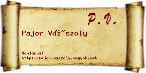 Pajor Vászoly névjegykártya